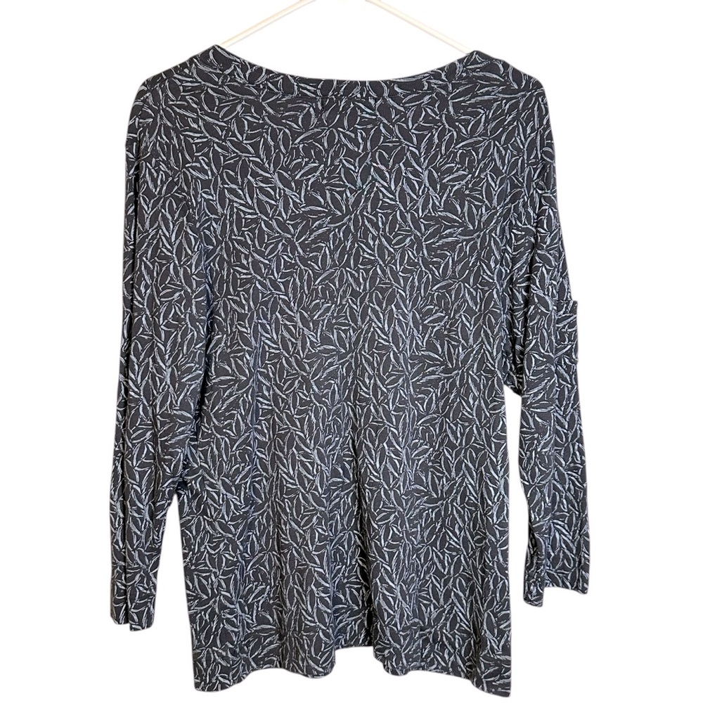 Fresh Produce Blue Gray Relaxed Top Abstract Beachy Cruise Travel‎ XL #21354 - Picture 6 of 11